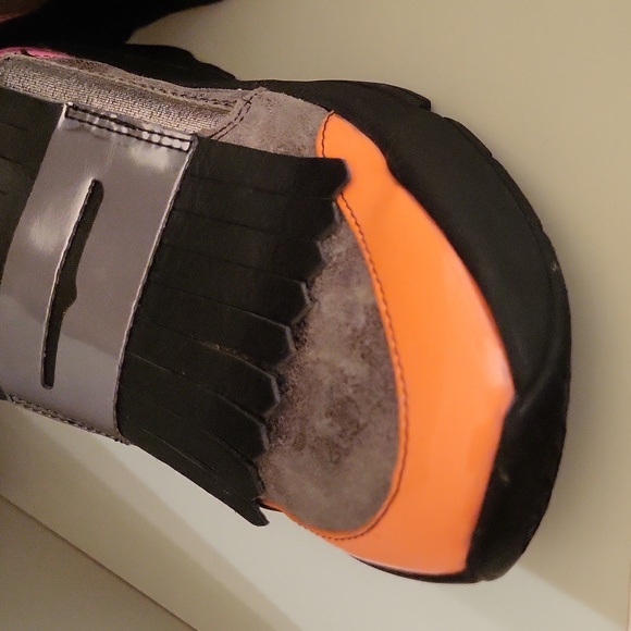 Wonders Platform Loafers Shoes Slip-ons Spain / Sz 5 / Neon orange/pink, black - Picture 7 of 17